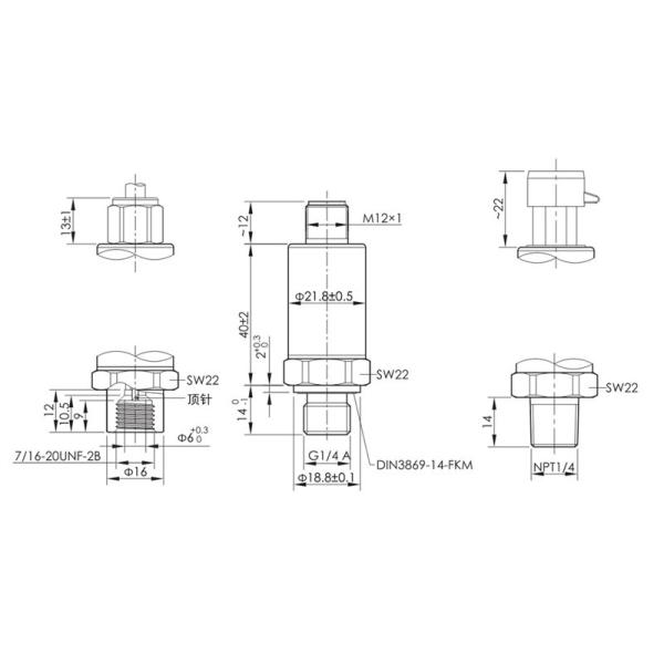 NS-P63 Series Construction Machinery Pressure Sensor Adjustable Low Pressure Switch