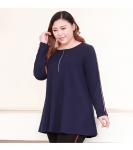 Pullover Blouse Style Plus Size Ladies Shirts Figure Print Wrap Tunic Cotton