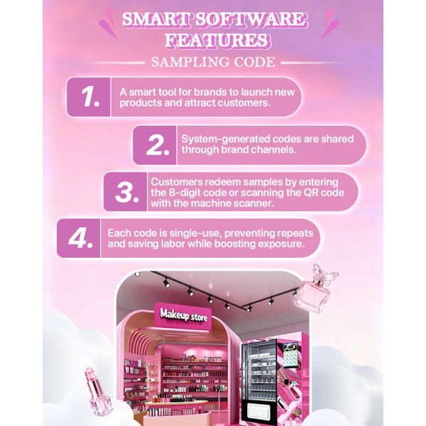 Smart Cosmetics Vending Machine with WIFI 5G/3G/4G SIM Card/LAN and Android 11.1 Operating System for 6 Floors 9 Slots Capacity