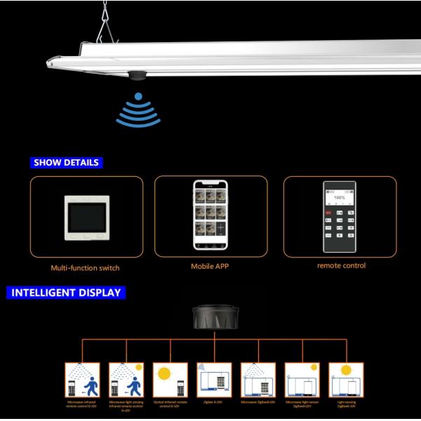 High Lumen Linear LED High Bay Light Highbay 40W-300W With Smart Control For Warehouse Factory Supermarket
