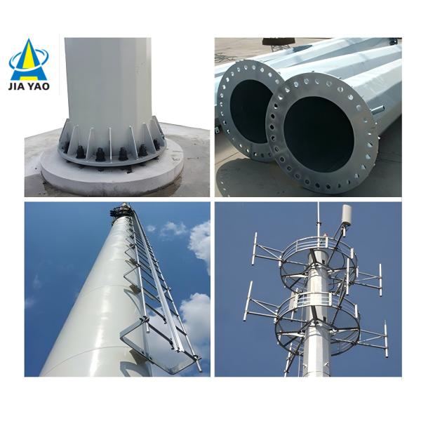 35Meter Low Wind Load Monopole Tower For Residential Compound Entrance Telecom
