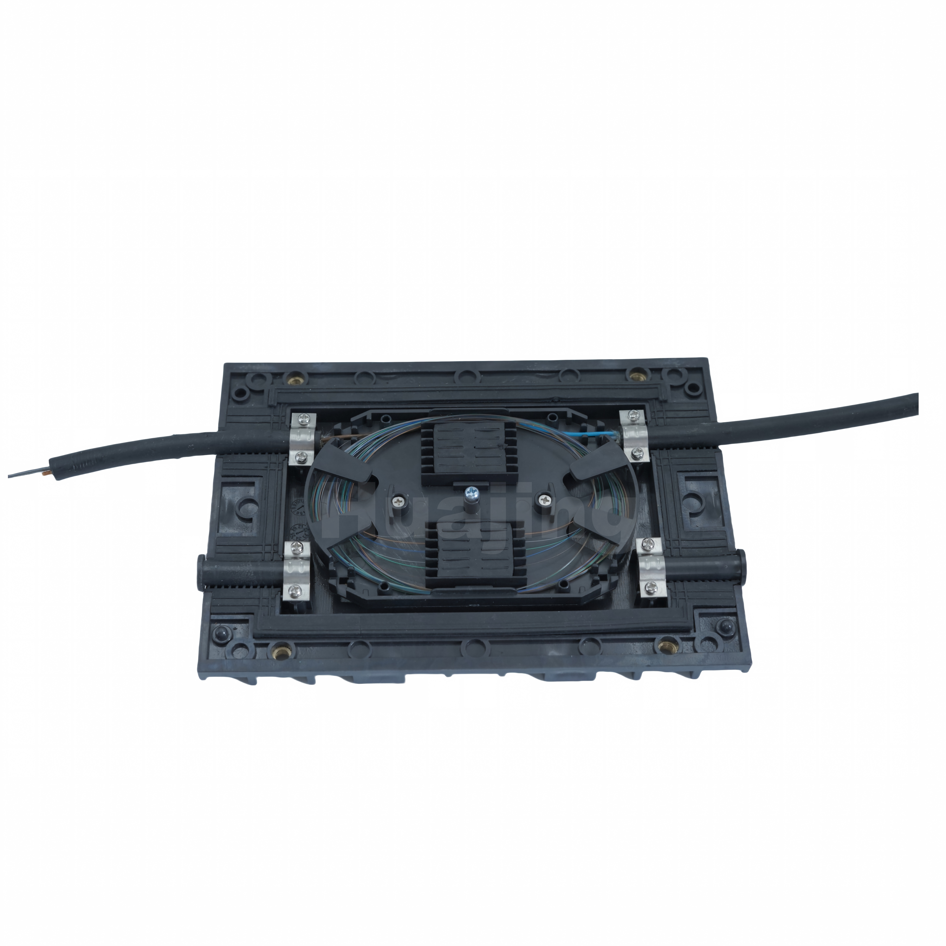 4 Ports Horizontal Fiber Optic Closure With Silicone Rubber Sealing And Multiple Elastic Locks For Secure Optical Cable Connections