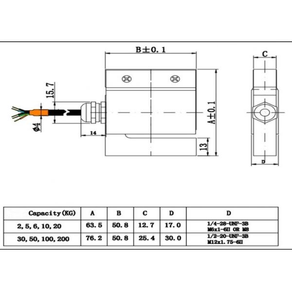 INFS-030 Aluminum 200KG S type weighing Load Cell 2.0±10%mV/V Tension Compression weight force sensor For hopper scale 5-10V