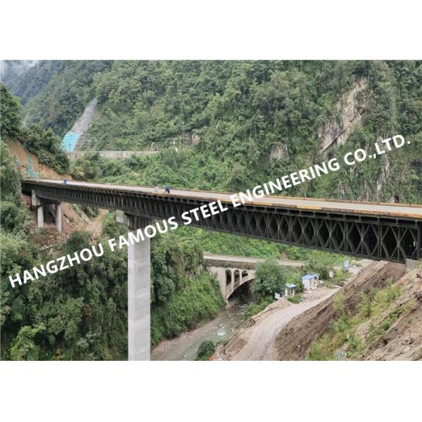 200 Type Double Lane Steel Bailey Bridge 50 Tons Load Capacity Galvanized Construction