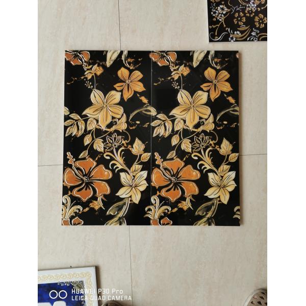 30x60cm Golden Flower Pattern Polished Tile for Floor and Wall