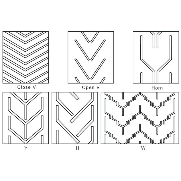 Rubber Conveyor Belt Open V Chevron Shape Herring-Bone Pattern