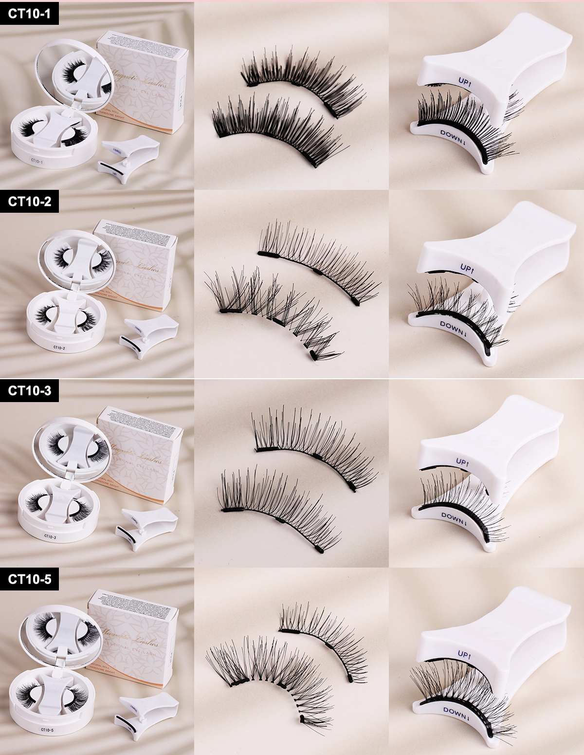 Custom Magnetic Lashes Case Circle Easy Wearing Portable 3D Natural Dense With Applicator