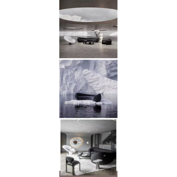Minimalist White Fabric Half Moon Shape Sectional Sofa Modern Round Couch Hotel Lobby Circular Sofa Special Shaped Cashmere Sofa