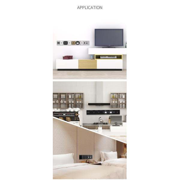 Smart Hidden in Conference Table Office Desk Kitchen Hotel Wall Universal Power Track Socket