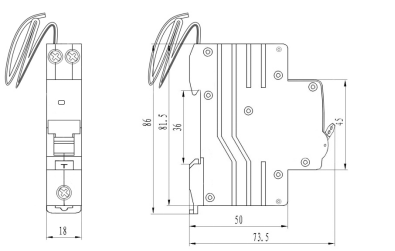 VKL003 RCBO Type A Residual Current Circuit Breaker With Overload Protection With Rated Residual Current Up To 300mA