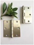 Steel Circle Stainless Steel Ball Bearing Hinges Bright Brass Plated 3.0mm