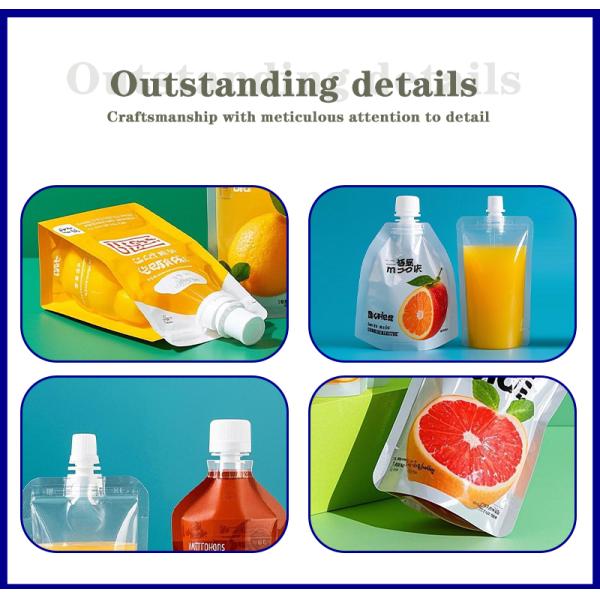 Customizable Spout Pouch with Zip Lock & Stand-up Design for Liquid Packaging | Eco-friendly & Leak-proof Food Grade Material