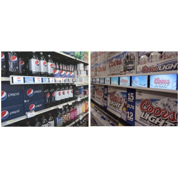 Shopping Mall Shelf Digital Signage , Shelf Led Screen 1000 Nit Brightness