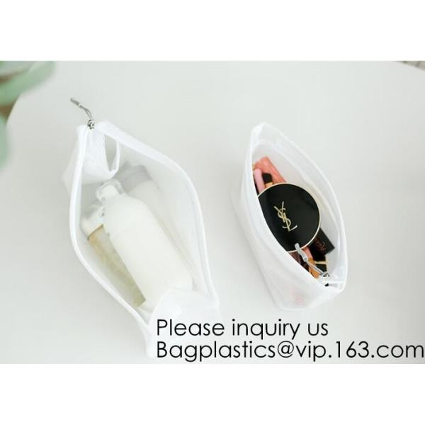 Eco ladies cosmetic bag PU leather pvc cosmetic pouch,Reusable Ladies Girls Clear Transparent PVC Cosmetic Pouch