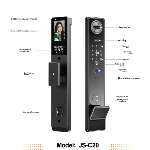 Waterproof Smart Lock Real Time Video 3d Face Recognition Smart Fingerprint Lock