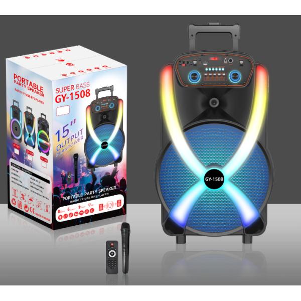 15-Inch Bass Speakers And Horn Tweeter Outdoor Bluetooth Wireless Speakers (JBL Style Speakers)With Two Microphones And Lights The Perfect Addition To Your Outdoor Celebrations