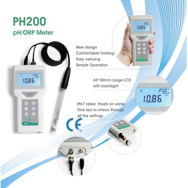 Handheld Portable Digital ORP pH Meter with 65*40mm Multi-line LCD Backlight Display