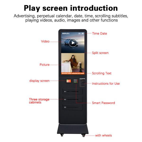32" Smart Lock Charging Station Wifi Digital Signage with Software Cloud Server