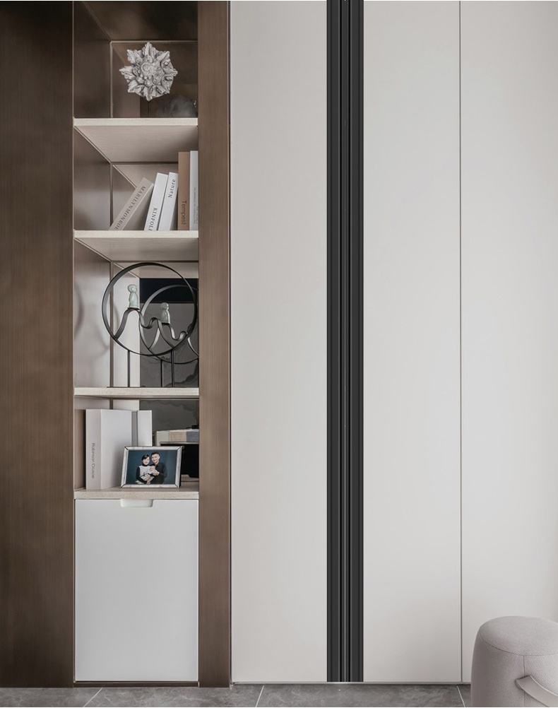 Rectangle Stainless Steel Modern Durable Furniture Handles Knobs Full-Height Hidden Dresser Cabinet Door Wardrobes Living Room