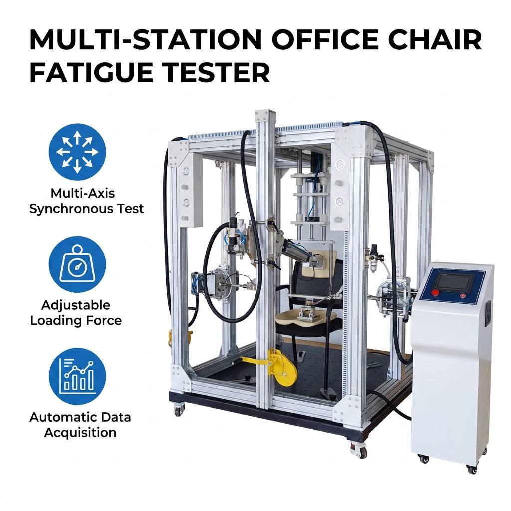 Office Chair Multi-function Comprehensive Fatigue Tester Seat Impact Backrest Pull Armrest Cycle Durability Testing Machine
