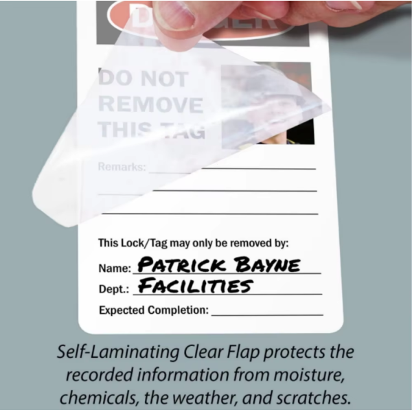Custom Do Not Operate Locked Out Tag Vinyl Plastic Self-Laminating 2-Sided Danger Safety Tags With Photo And Grommet Eyelet