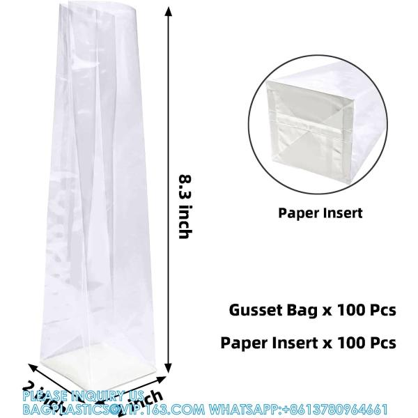 Opp Pla Packaging Bag Candy Bopp Clear Block Bottom Pouch Opp Square Bottom Bag Opp Cello Gusset Square Bottom Bag