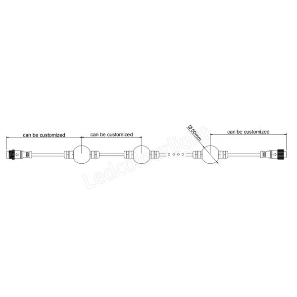 35mm DC24V 6LEDs DMX512 WS2811 RGB Light Strings for Stage Event Lighting