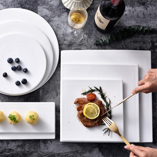 Square Rectangle Plate Creative White Porcelain Steak Plate