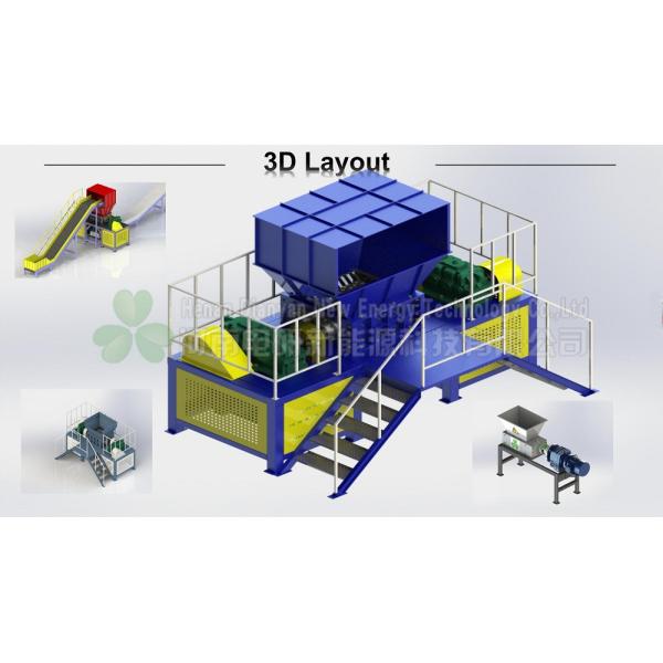 Industrial Plastic Waste Shredding Machine 2 Tons Capacity OEM Color
