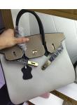 hot sell 30cm 35cm high quality light grey women handbags litchi leather fashion