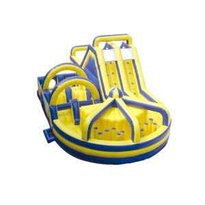 Buy cheap Yellow - Blue Inflatable Amusement Slide: Fun Playground Equipment product