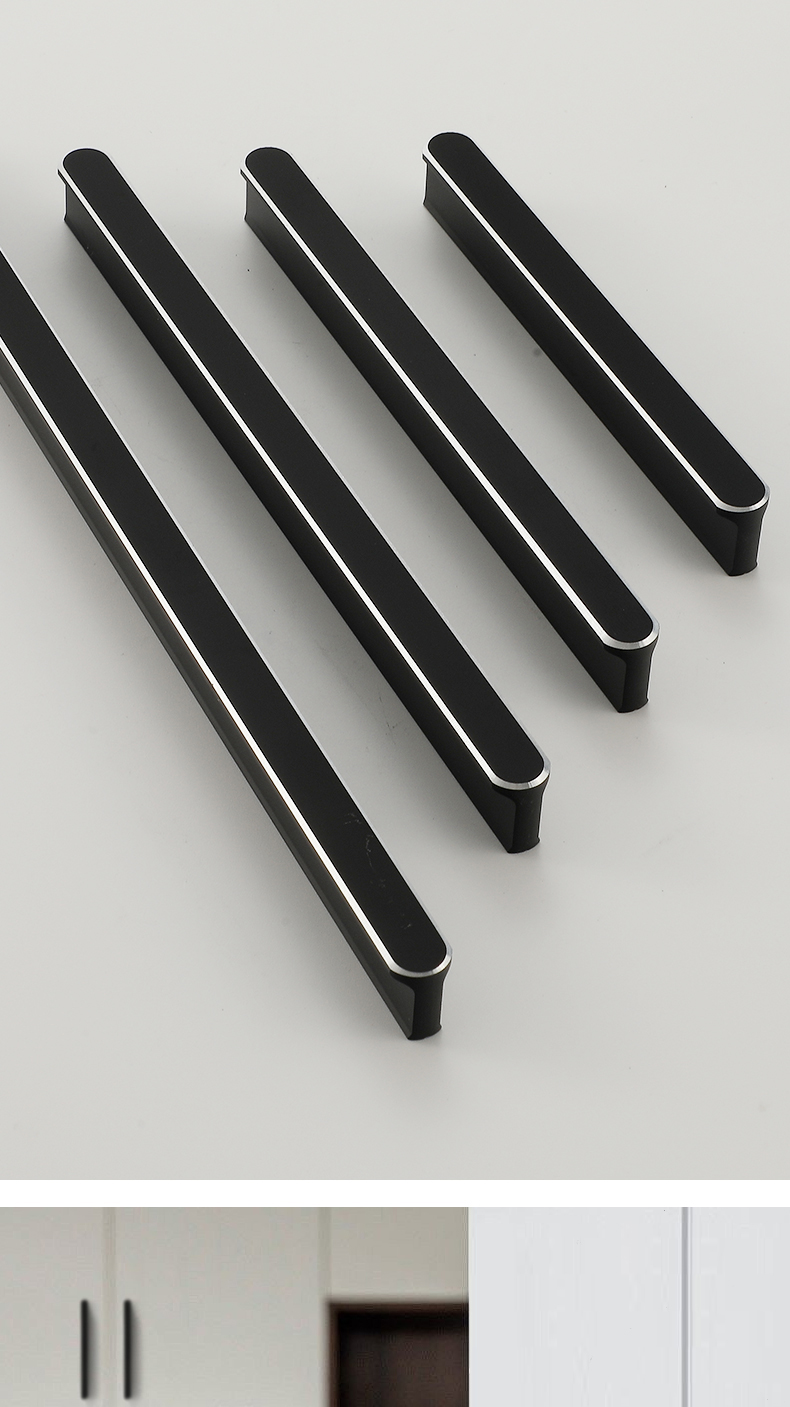 Modern T-shaped Handle White Black 17mm Aluminum Pull Knobs Adjustable Living Room Cabinet Wardrobe Drawer Dresser Pulls