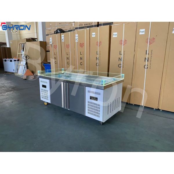 Customized Workbench Refrigerator SS Under Counter Refrigerator Freezer