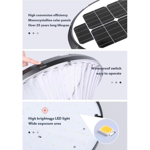 Motion Sensor Solar Security LED Garden Lights IP65 Waterproof Solar Garden Lights for Yard