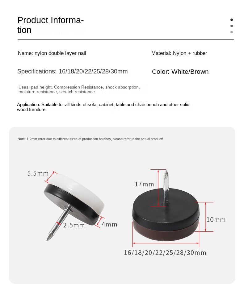 Cabinet Table Chair Stool Sofa Floor Mat Silent Double Layer PP Material Moisture-proof Durable Modern Design Furniture Hardware