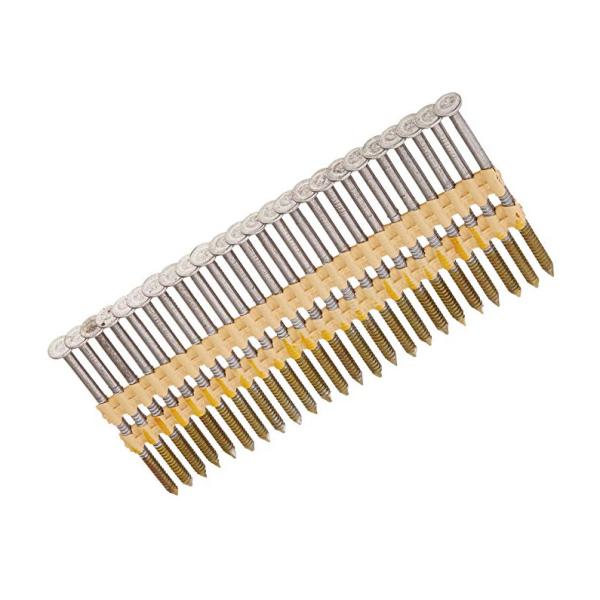 21 Degree Plastic Collated Galvanized Framing Nails With Diamond Points Screw