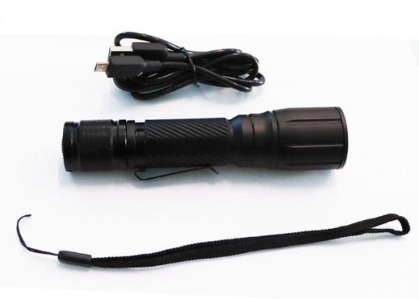 Aluminum Rechargeable Tactical LED Flashlight IP67 5W 300Lm Rechargeable Flashlight With USB Port