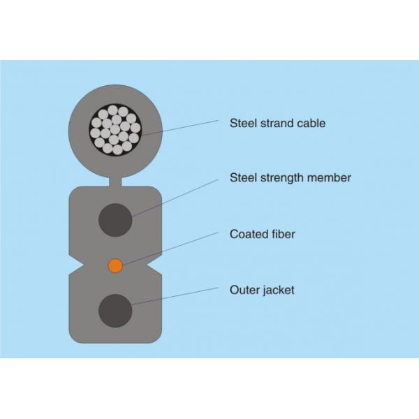 Low Smoke FRP Flat FTTH Drop Cable 4 Core Singlemode G657A1 G652D