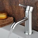 Home Wash Hand Chrome Basin Single Hole Tap Faucets , Contemporary Lever