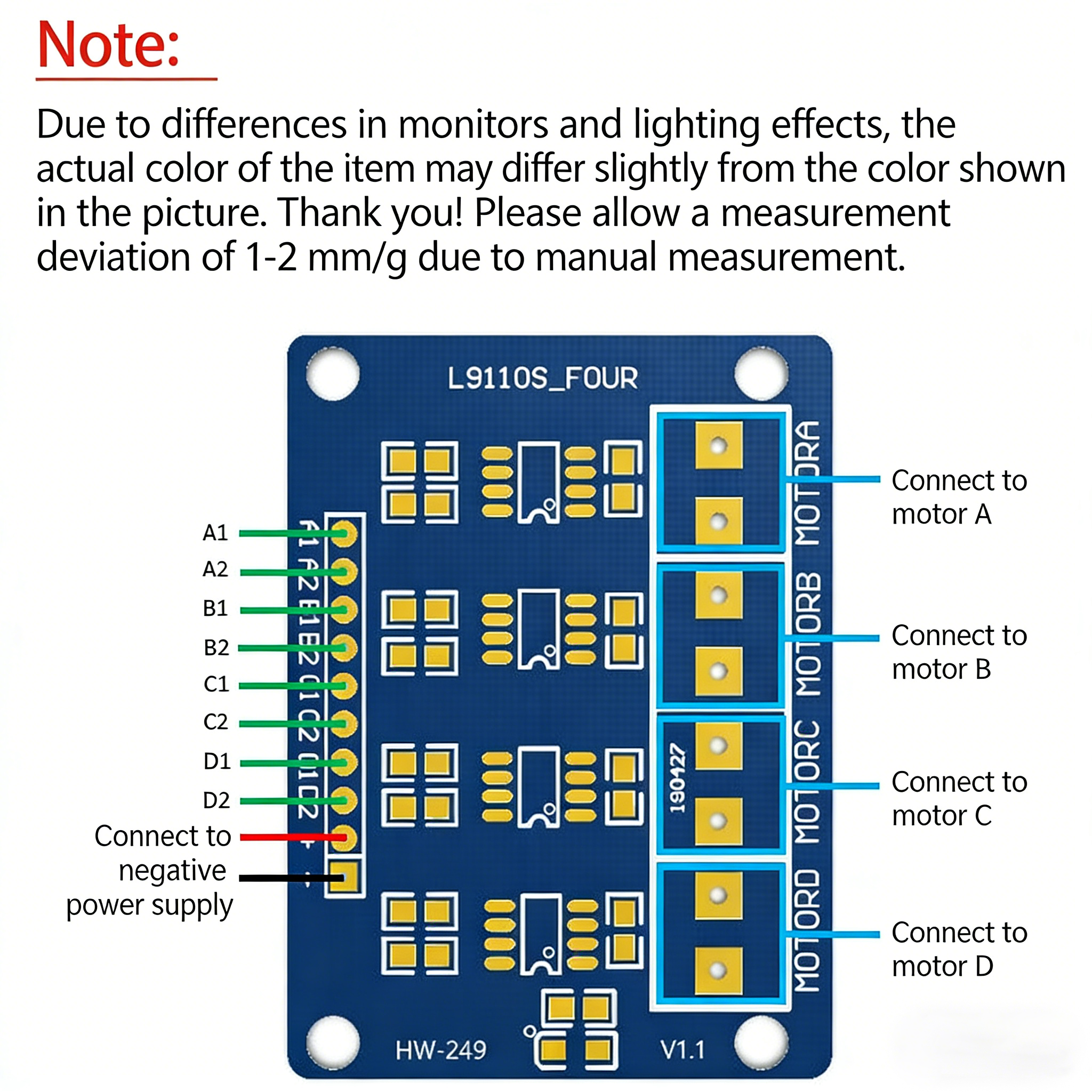 L9110S Four-Way Drive DC Motor Drive Board Module for Smart Car