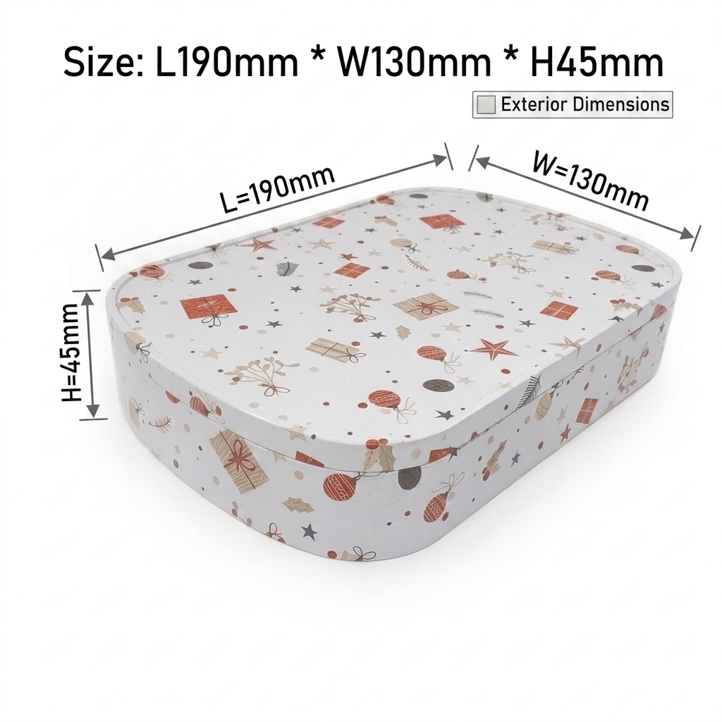 Dadi Customized Shape Irregular Rounded Rectangular Metal Storage Tin for Cookies Snacks Candies Gifts and Kitchen Organization