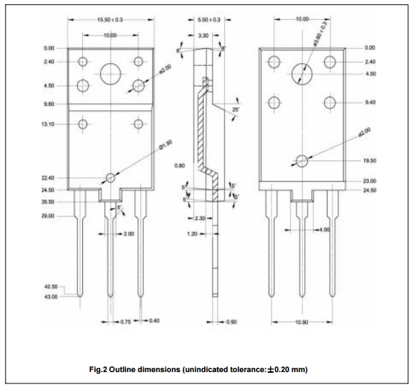 2SD2499 3 Pin Transistor Silicon Diffused Power Transistor