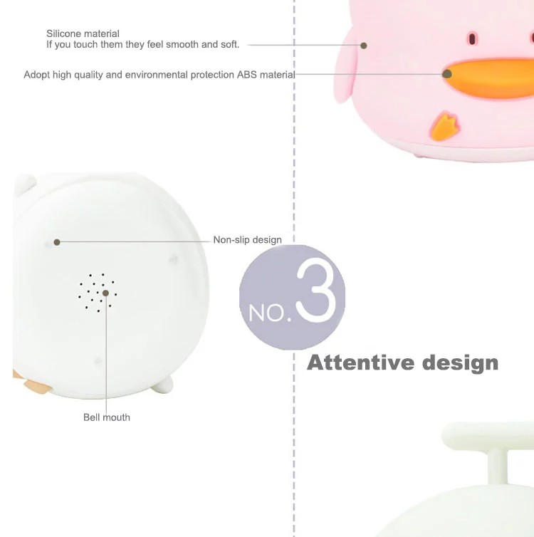 Soft Silicone Tabletop Night Light Lamp , 328g LED Duck Night Light ROHS