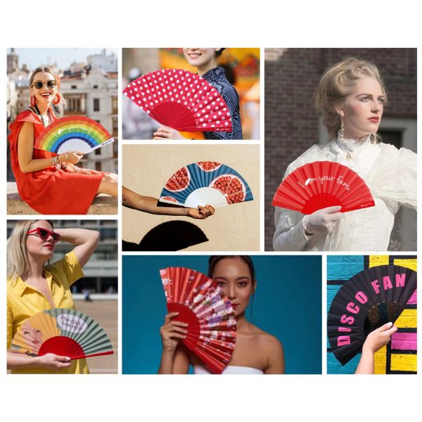 High Quality Custom Hand Fan Logo Foldable Hand Held Folding Plastic Fan
