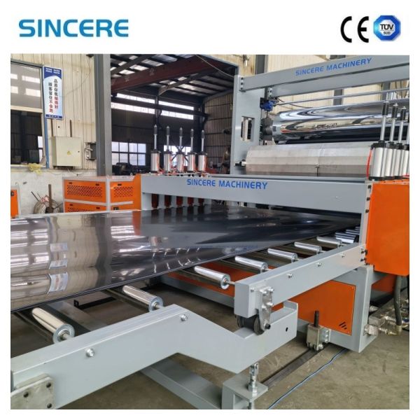 Plastic Sheet Extrusion Machine operational view showing production line