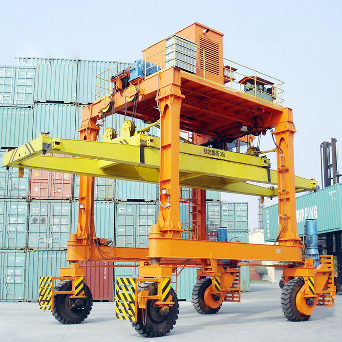 Zehua 80 Ton Straddle Carrier Price Rubber Tyre Gantry Crane 40ton
