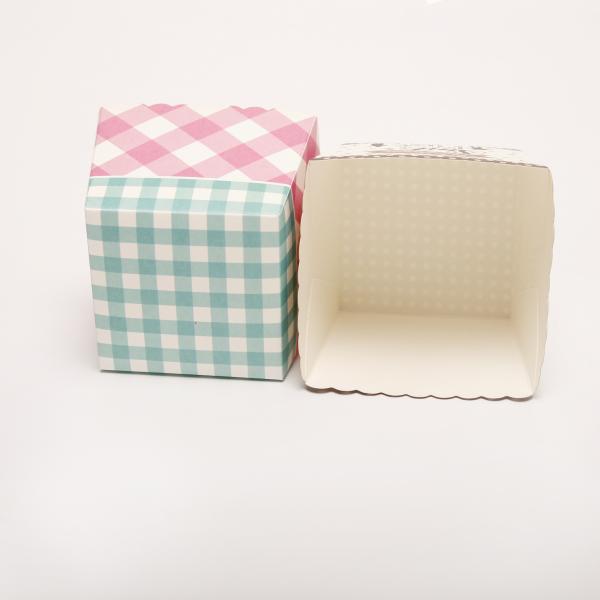 Compostable Bakery Packaging Box Foldable Square Paper Cake Cup With Logo