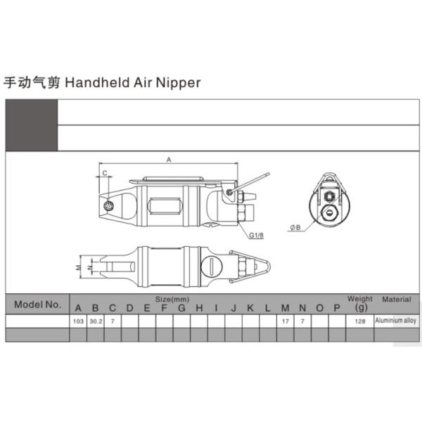 Handheld Air Nipper Or Air Cutter For Shearing Copper And Plastic (0.02 Mm, 1.0mm)