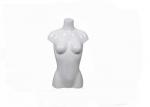 Women Upper Body Shop Display Mannequin , Glossy White Store Fixtures Mannequins