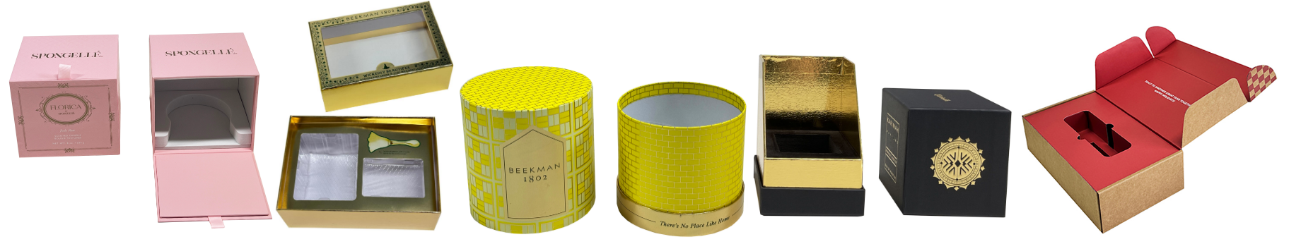 Luxury Gold Foil Debossed Candle Gift Box with Front-Open Design and Protective EVA Insert